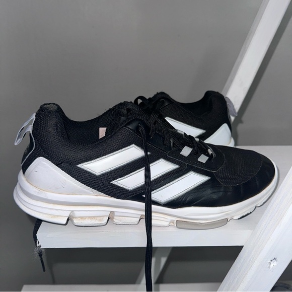 Adidas Men's Black and White Speed Trainer 5 Shoes Baseball Turfs size 10.5 - Picture 3 of 10